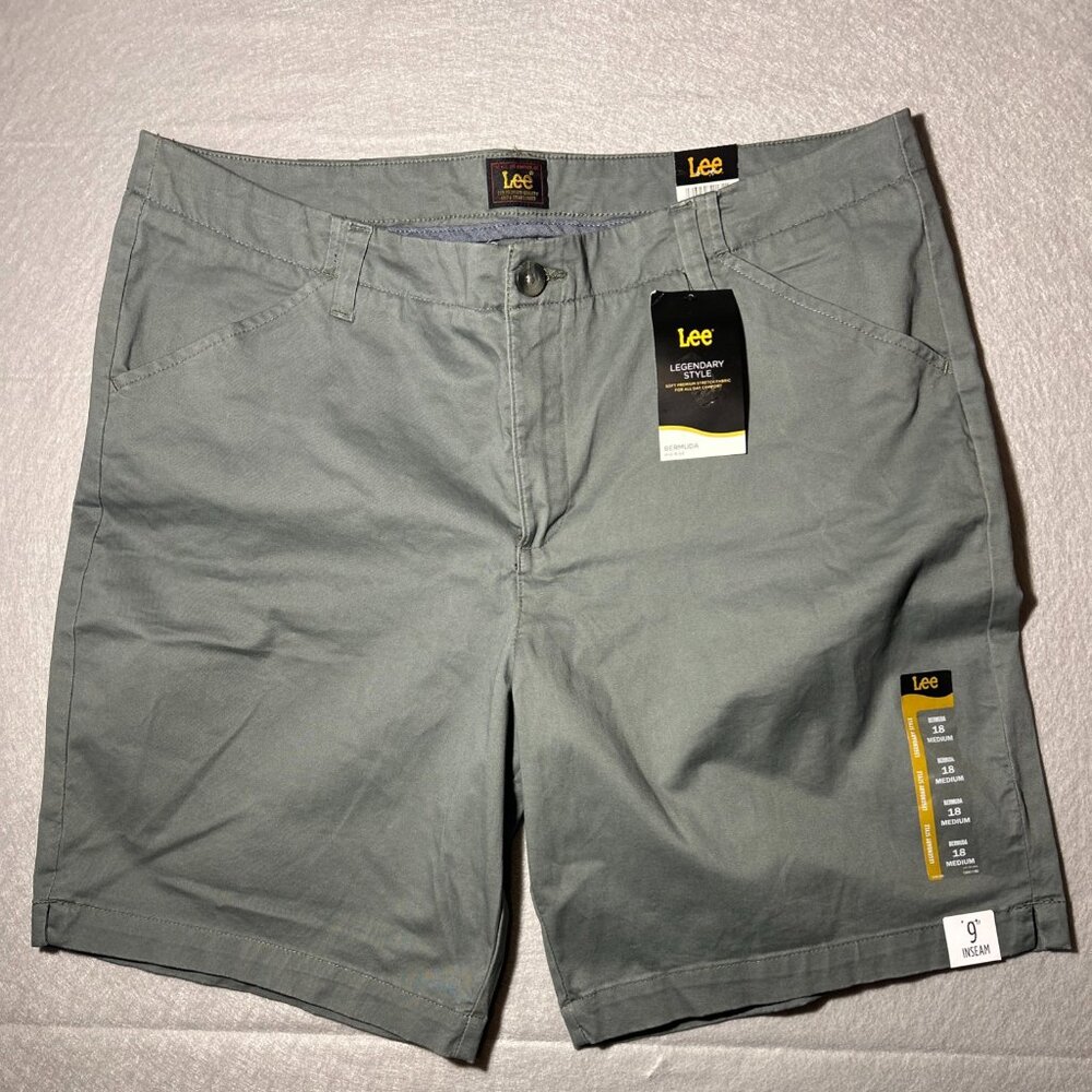 Lee Fort Green Bermuda Shorts 9 Inch Seem Women's 18M New w/Tags Cotton Blend